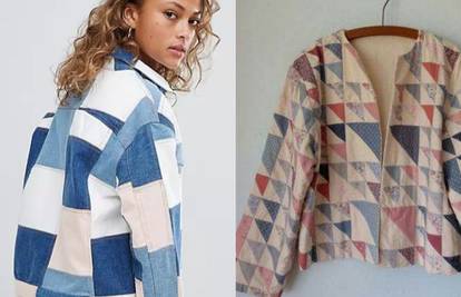 Moderne hipi cure nose jakne napravljene od kolaža tekstila