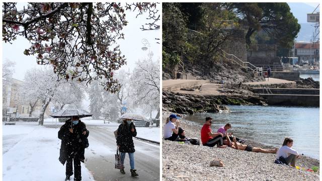 FOTO Građani se danas sunčali na plaži, a ovako je Hrvatsku prije tri godine zabijelio snijeg