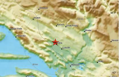 Potres od 3,5 stupnjeva: Treslo na području Makarske i Vrgorca