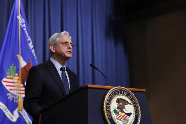 U.S. Attorney General Merrick Garland announces a special counsel at the Justice Department in Washington