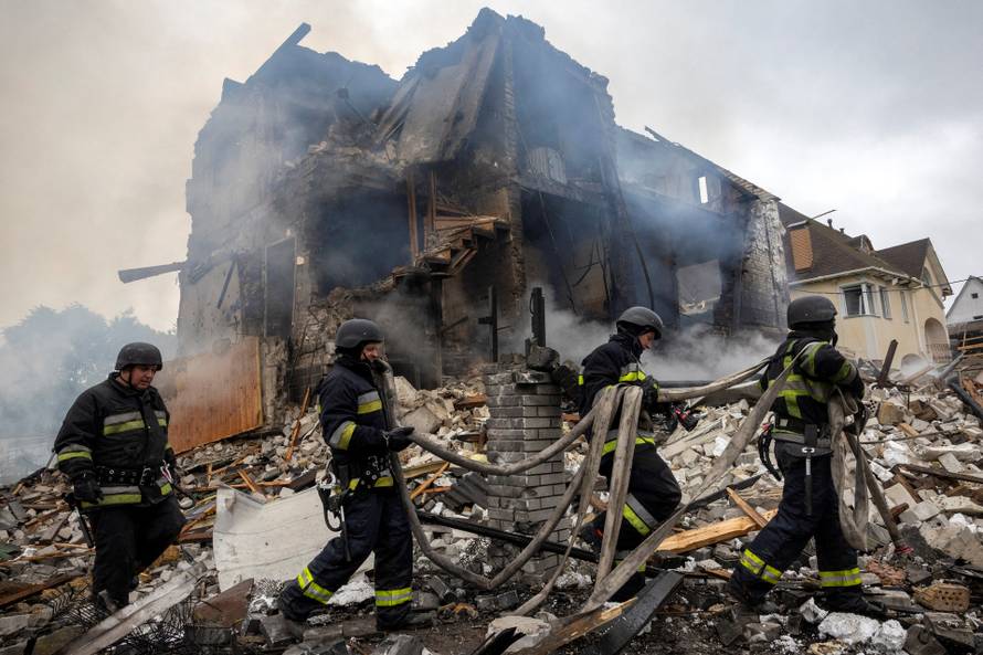 Aftermath of a Russian attack in Kyiv region