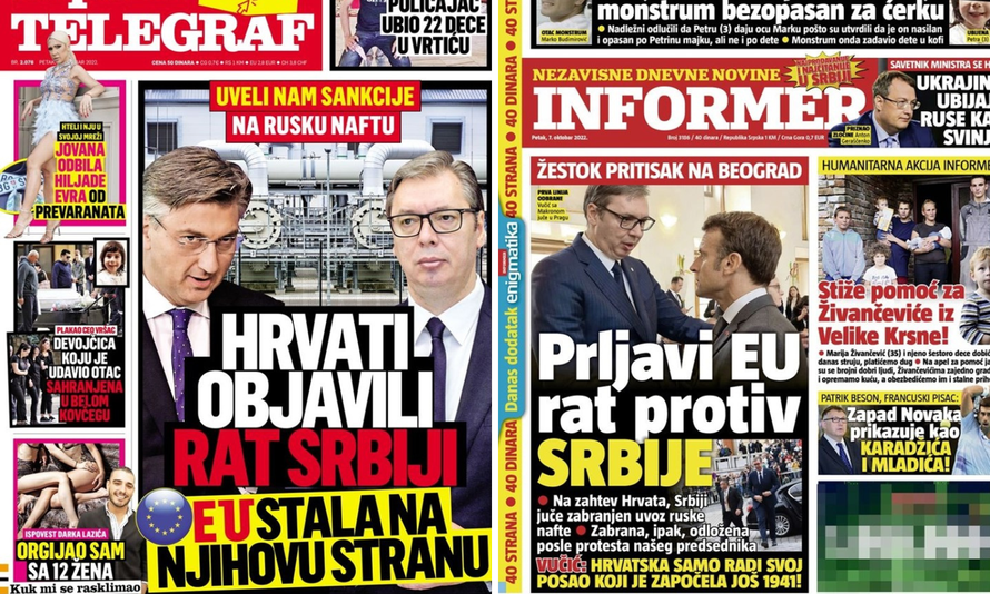 Srpske naslovnice: 'Hrvatska je proglasila rat Srbiji'. Objavili su i crtež ustaše kako kolje Srbina