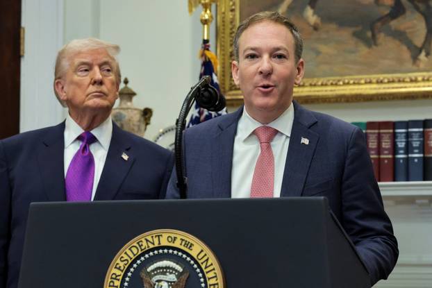 U.S. President Donald Trump makes an announcement with EPA Administrator Zeldin, at the White House