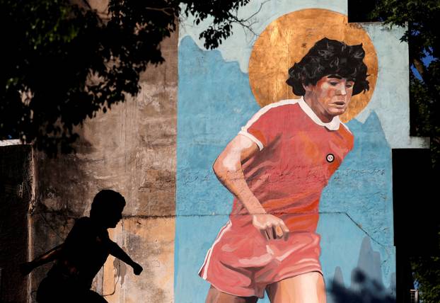 FILE PHOTO: Argentines mark their idol Diego Maradona's 61st birthday.