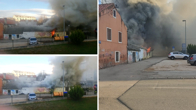 VIDEO Gorio napušteni objekt u Zadru: 'Vatrogasci su brzo stigli, ali se vatra već razbuktala'