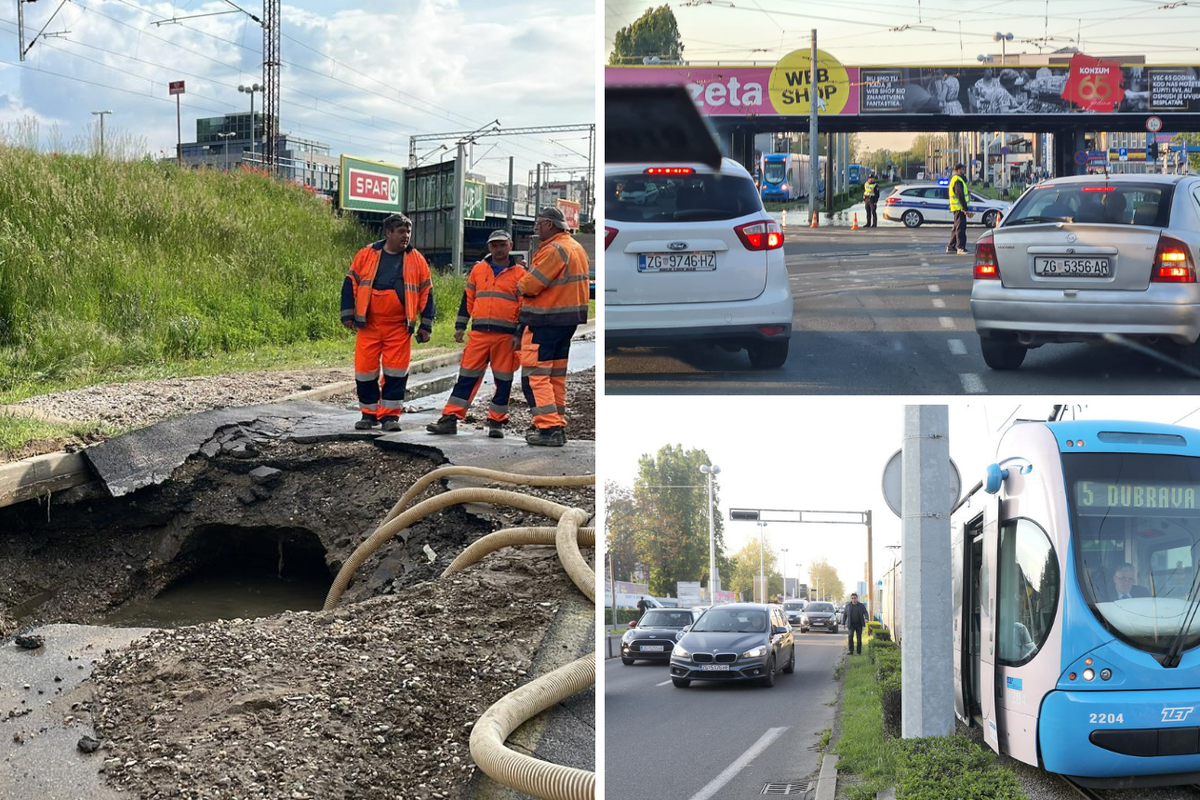 VIDEO Uživo iz centra Zagreba: Potpuni prometni kolaps, ovo je rupa koja je blokirala grad