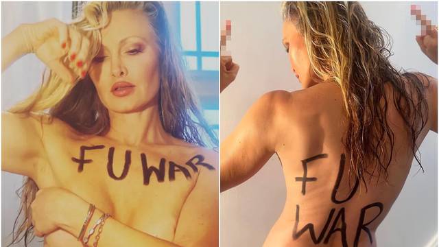 Glumica u znak podrške Ukrajini pozirala potpuno gola, preko grudi i leđa napisala 'Je*eš rat'