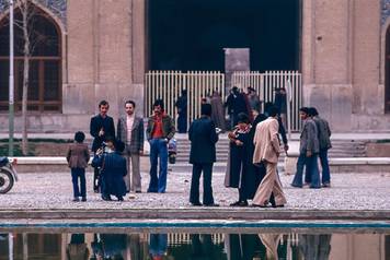 Street scenes in the Naqshe Jahan Square of Isfahan as it was in 1978. The square was developed by Shah Abbas in the 16th century as a meeting place and is the location of many of Isfahan,s fine buildings.