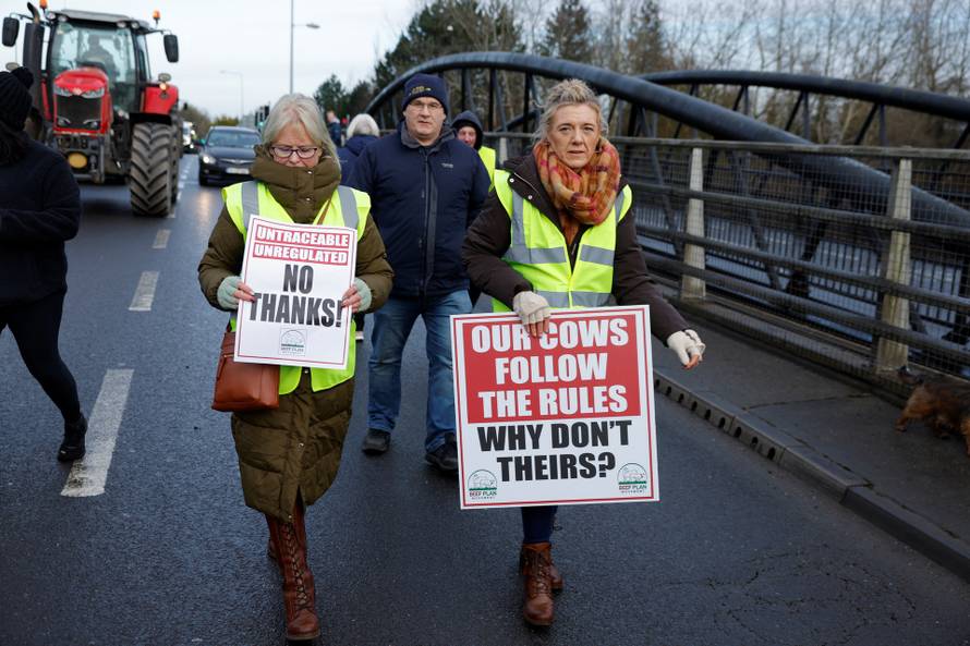 Irish farmers protest against Mercosur trade deal, in Athlone