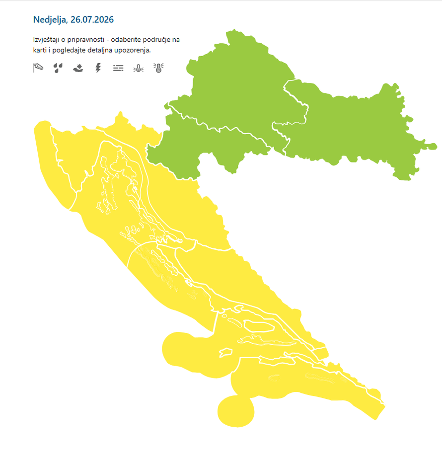 'Pržimo' se na 30 stupnjeva, a u nedjelju naglo pogoršanje! Za dio Hrvatske izdano upozorenje