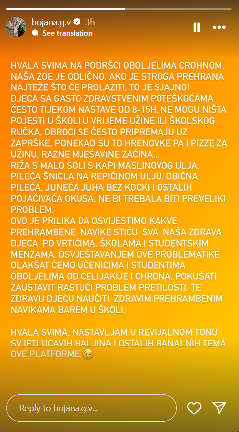 Bojana Gregorić Vejzović se oglasila nakon kćerine bolesti: Ovo je prilika da se osvijestimo