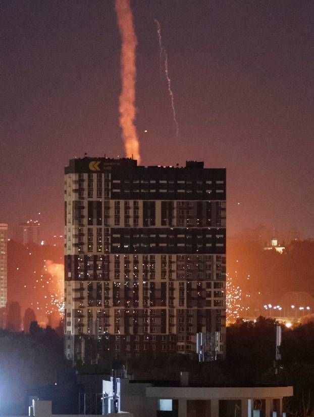 Russian missile and drone strike in Kyiv