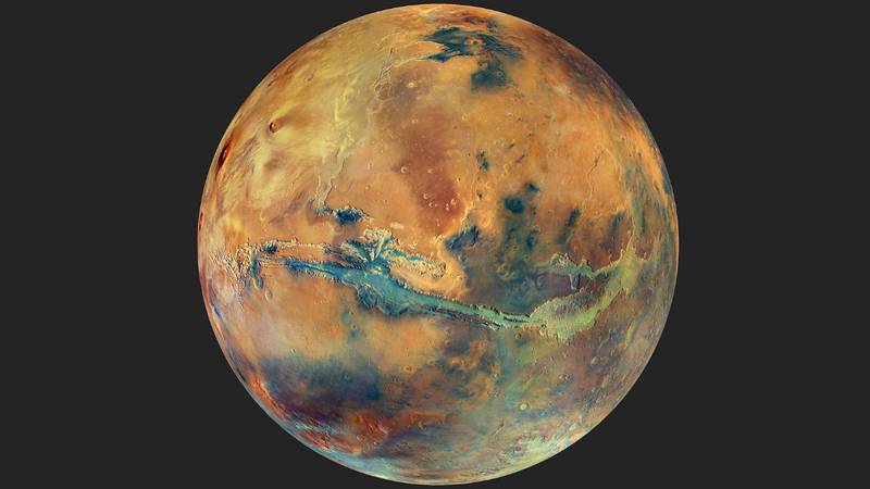 mars global color mosaic by esa