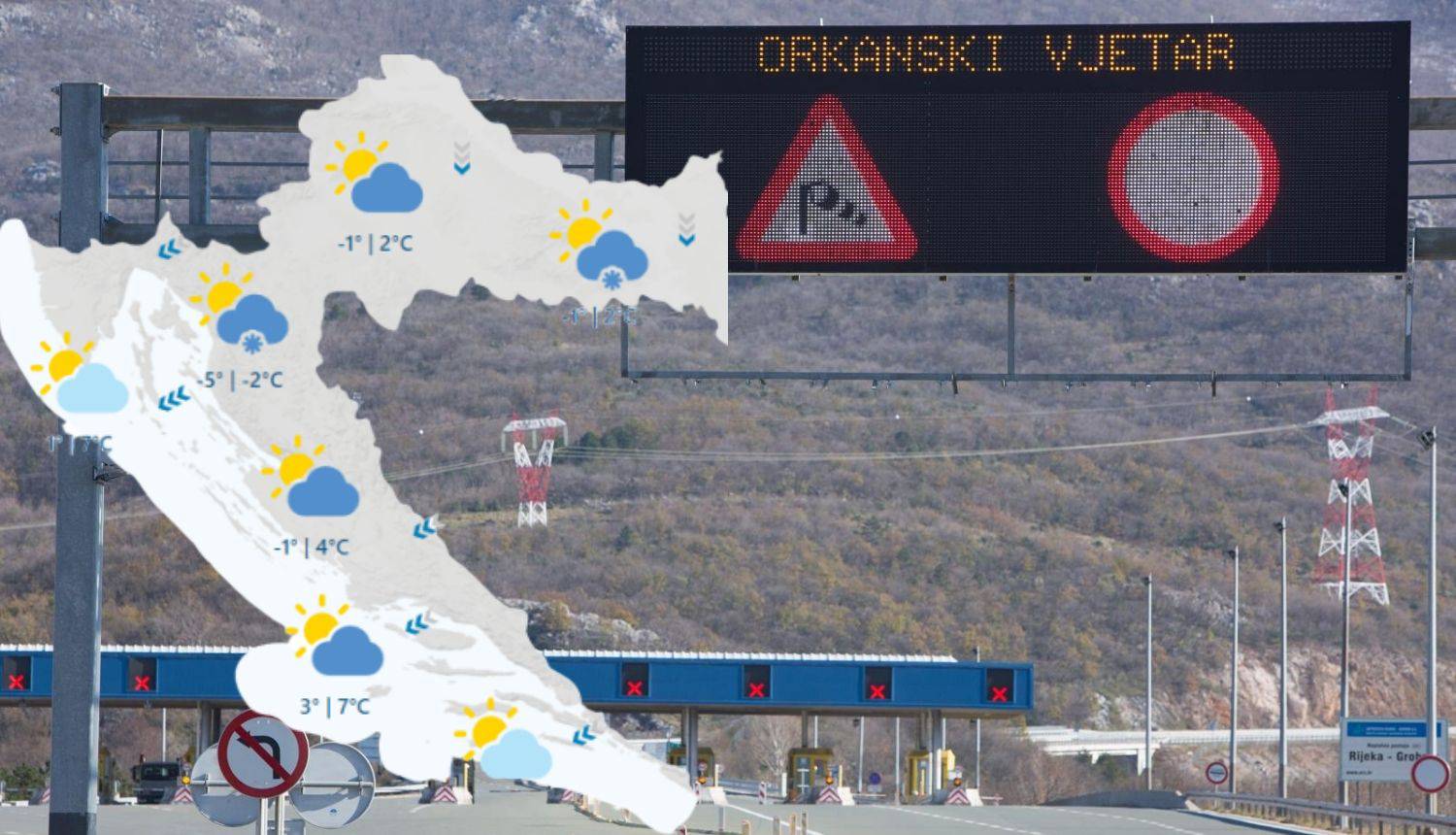 Jaka bura stvara probleme na cestama, oslabjet će predvečer