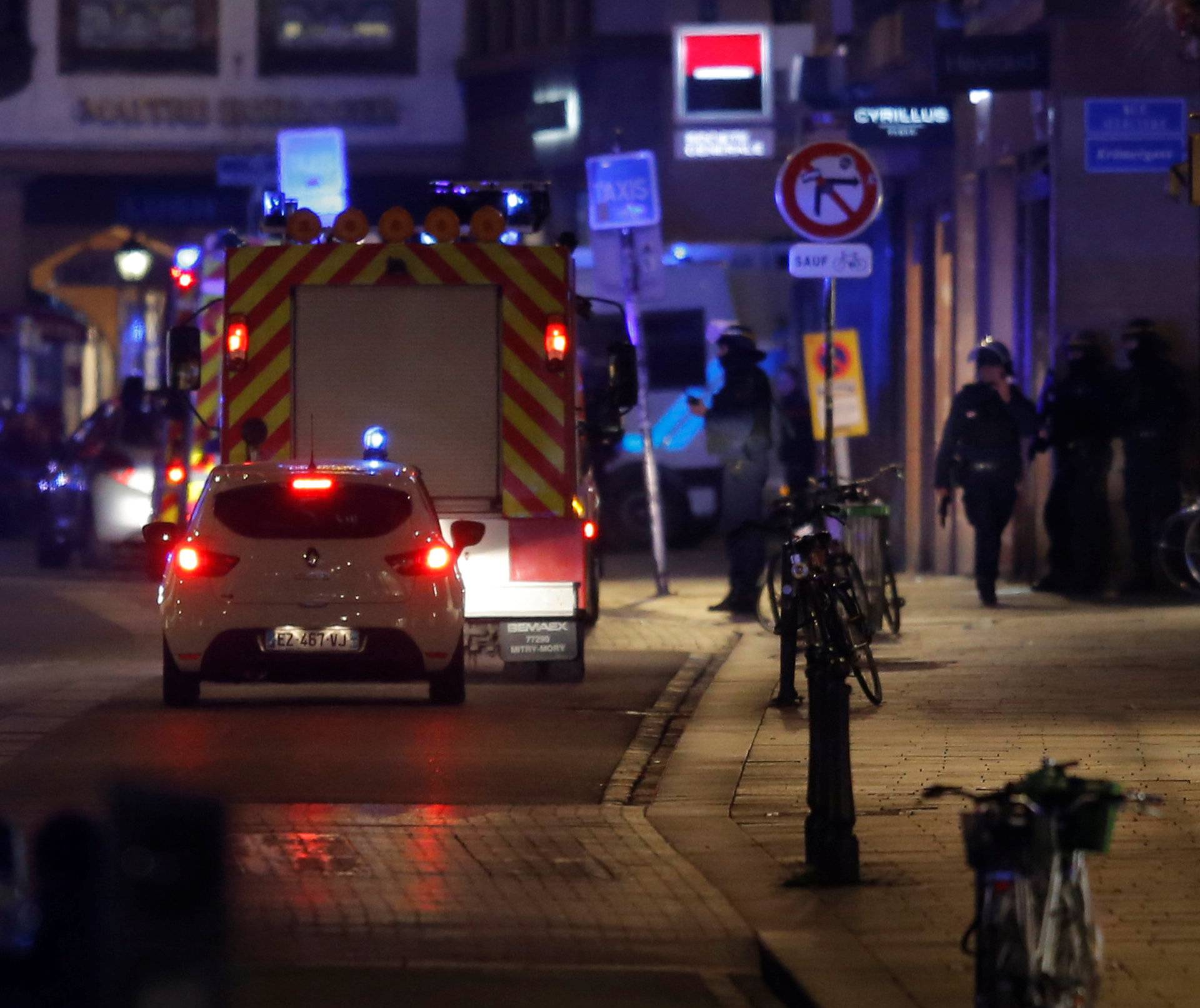Rescue teams work at the scene of shooting in Strasbourg