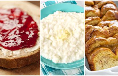 Top retro doručak: Žganci, kruh i mast, pohani kruh, kruh i mlijeko, riža na mlijeku...