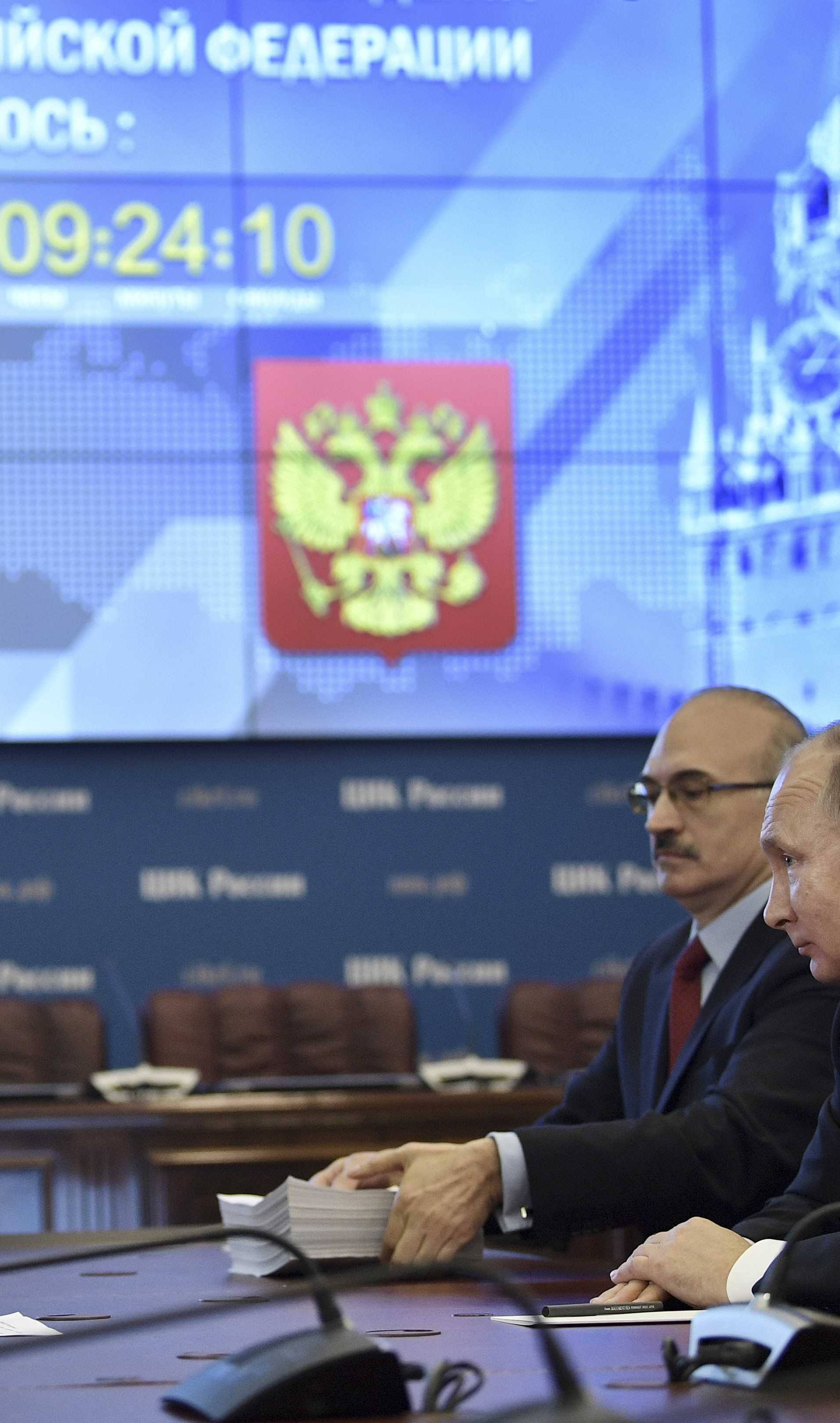 Russian President Putin visits the Central Election Commission headquarters in Moscow