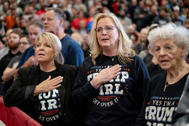 Former U.S. President and Republican presidential candidate Donald Trump campaigns in Clinton