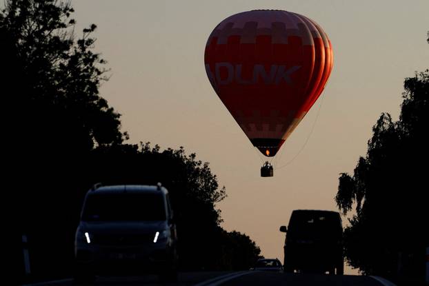 Hot air balloon fiesta above Hradec Kralove city
