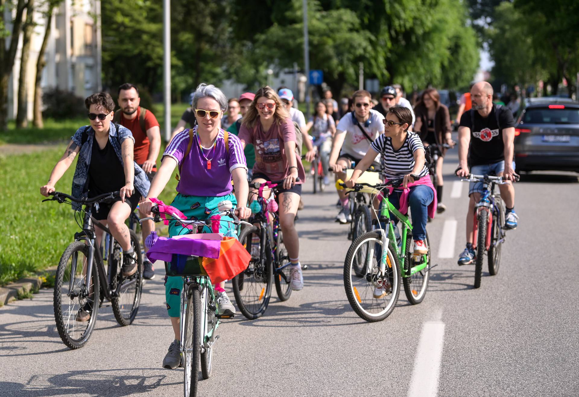 Zagreb: Pride ride, prosvjedna vožnja biciklima koju organizira Ponosni Zagreb