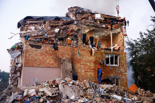 Aftermath of a Russian missile and drone attack in Kyiv