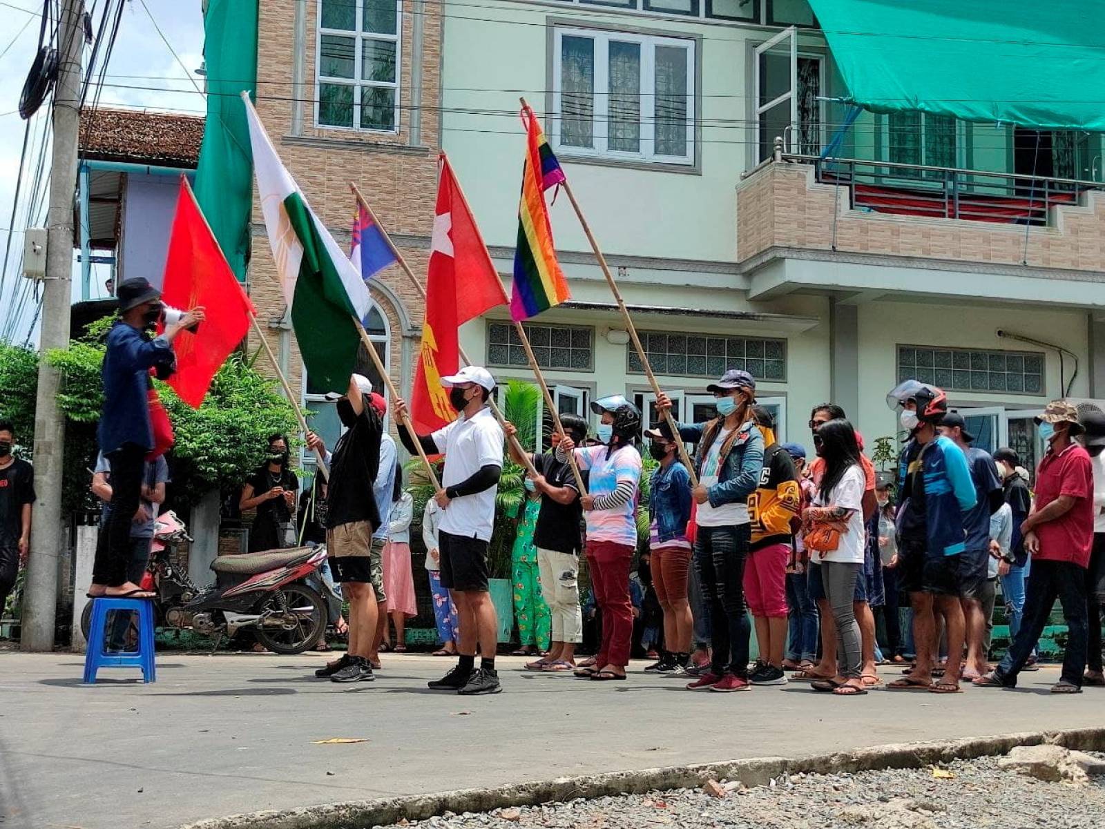 FILE PHOTO: Demonstrators march to protest against the military coup, in Dawei