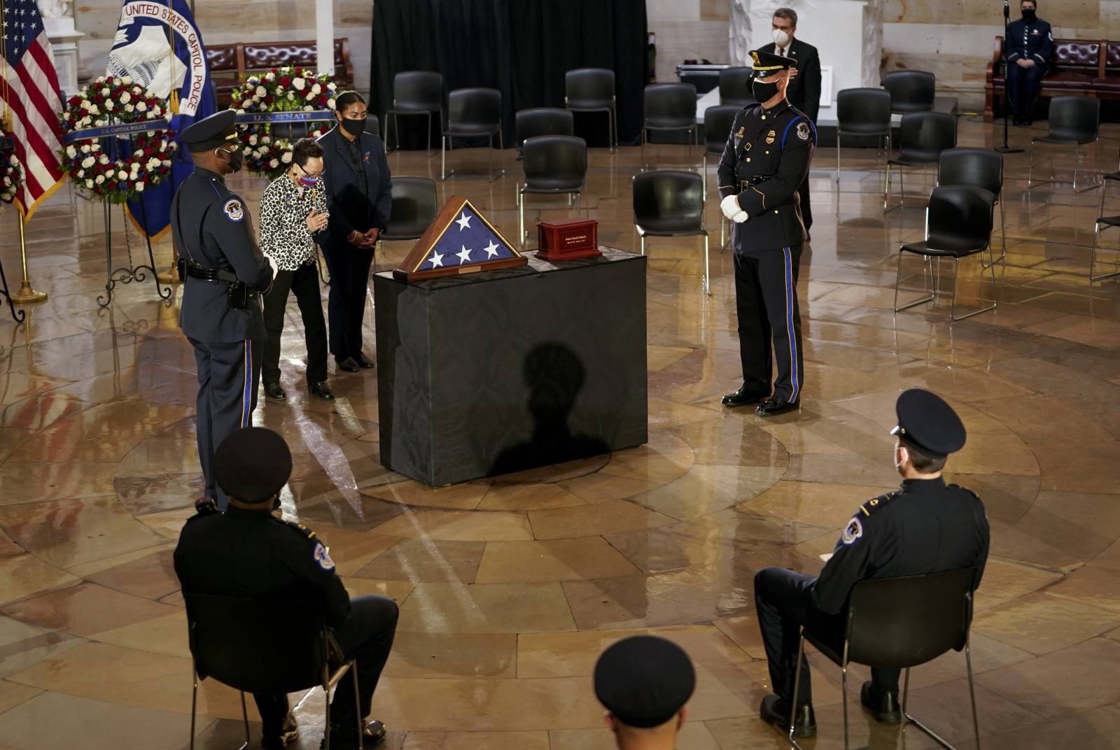 Police Officer Sicknick lies in honor in U.S. Capitol Rotunda