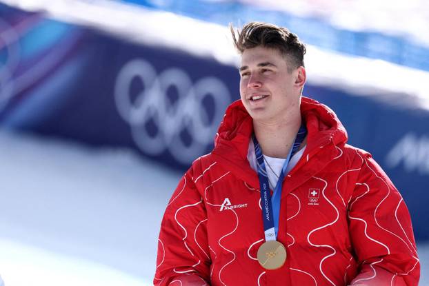 Alpine Skiing - Men's Downhill Victory Ceremony