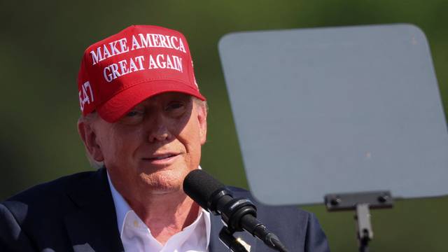 Former U.S. President and Republican presidential candidate Donald Trump holds a campaign event in Chesapeake