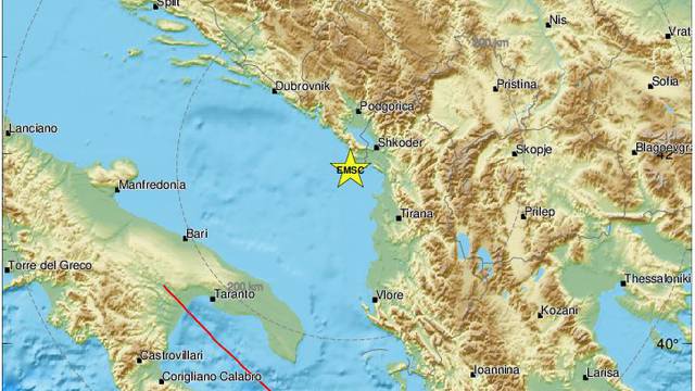Potres jačine 4,1 po Richteru nedaleko Ulcinja u Crnoj Gori