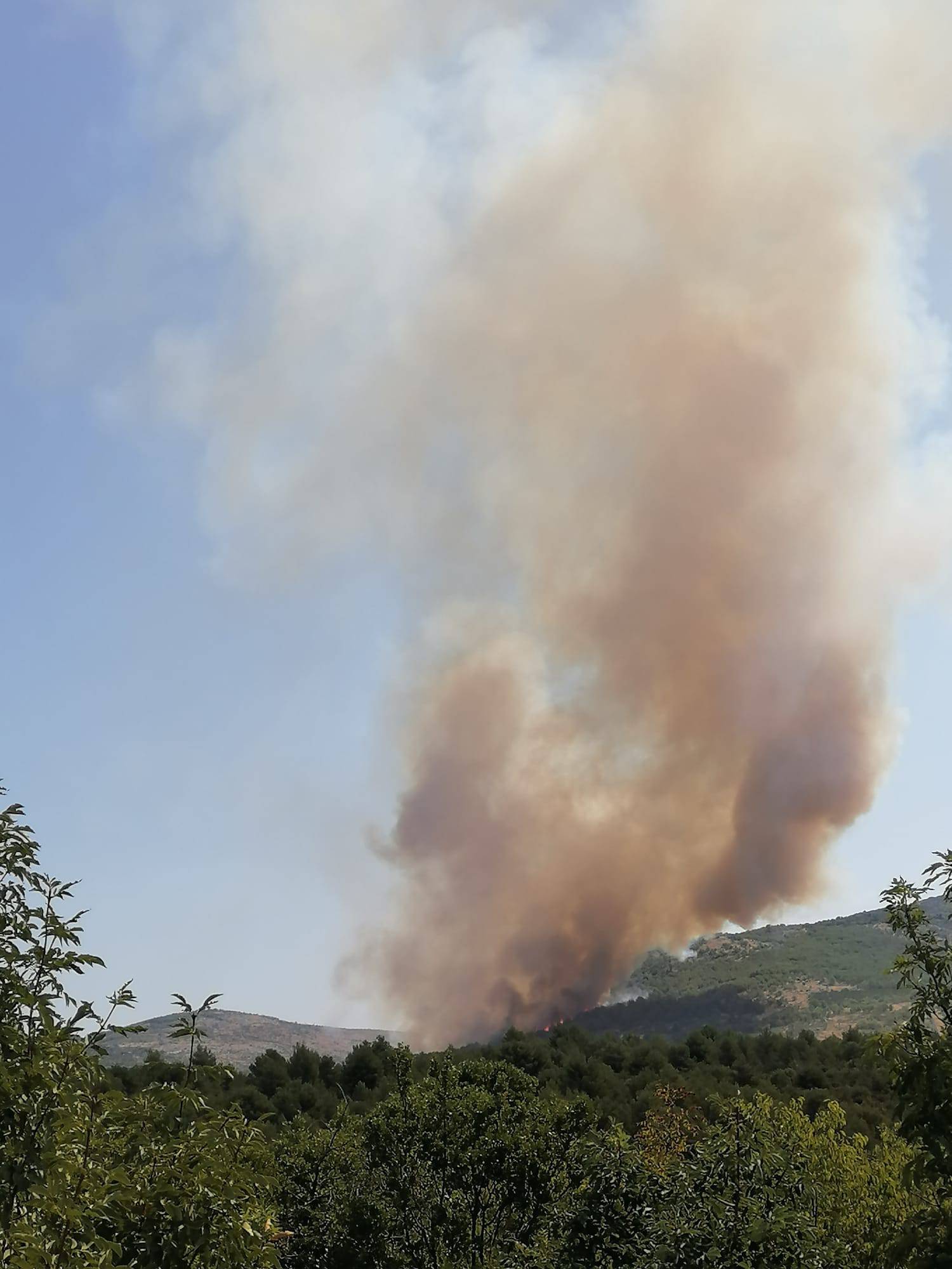 VIDEO Veliki požar kod Vrpolja, brzo se širi, a na terenu se bore 43 vatrogasca i dva kanadera...