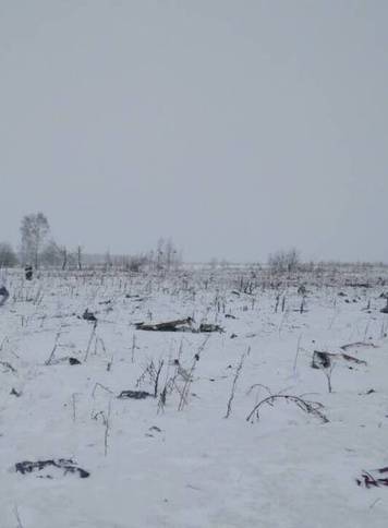 A view shows a scene where a short-haul regional Antonov AN-148 crashed after taking off from Moscow's Domodedovo airport, outside Moscow