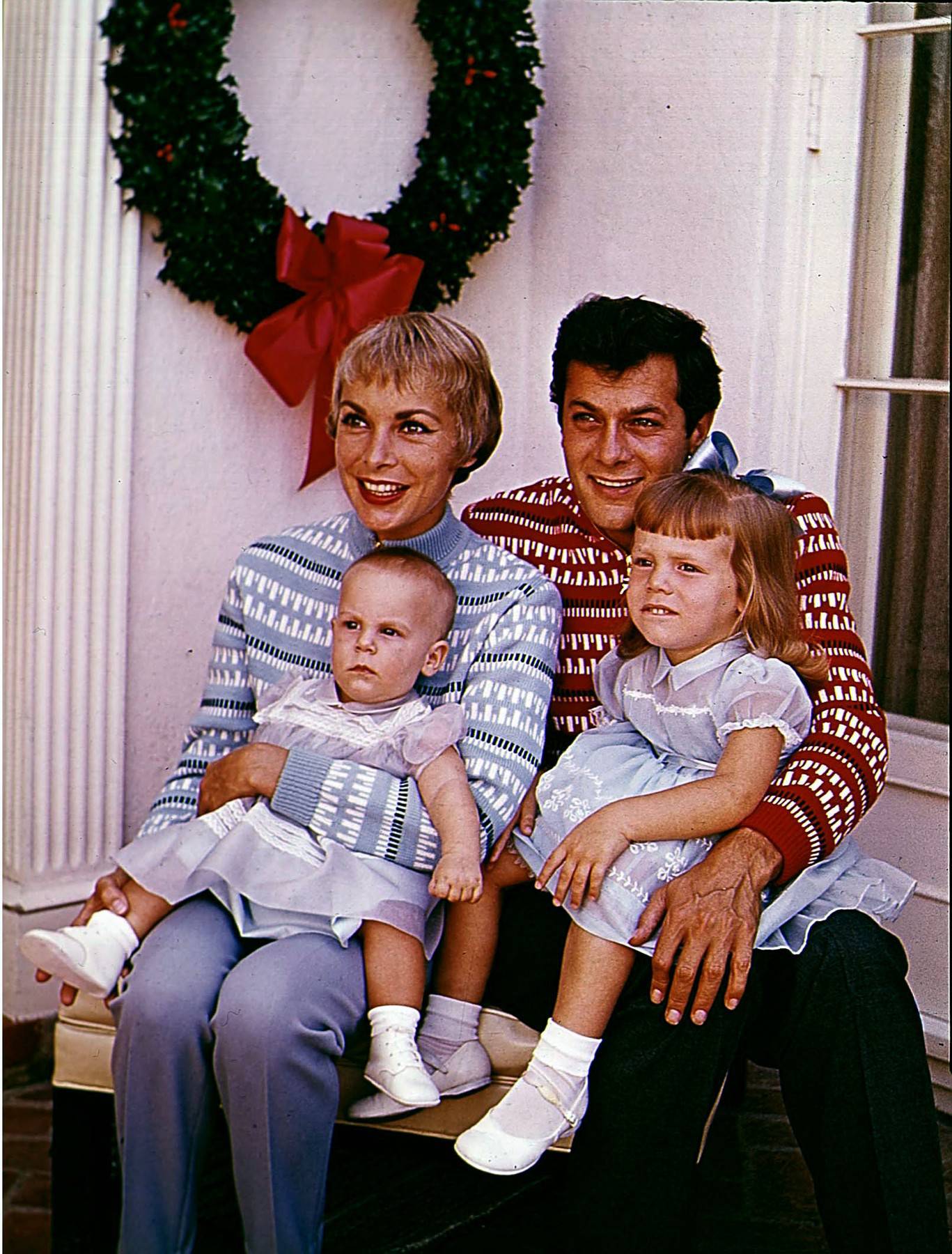 JANET LEIGH, TONY CURTIS AND FAMILY BOTTOM LEFT, JAMIE LEE C