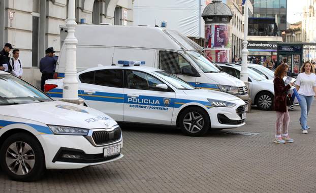 Zagreb:  Jako policijsko osiguranje u centru grada uoči večerašnje utakmice Dinamo - Viktoria Plzen