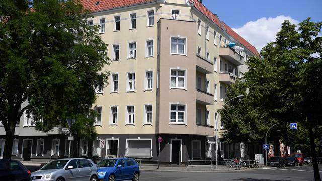 General view of a block of flats that have been quarantined, in Berlin-Neukoelln district, in Berlin