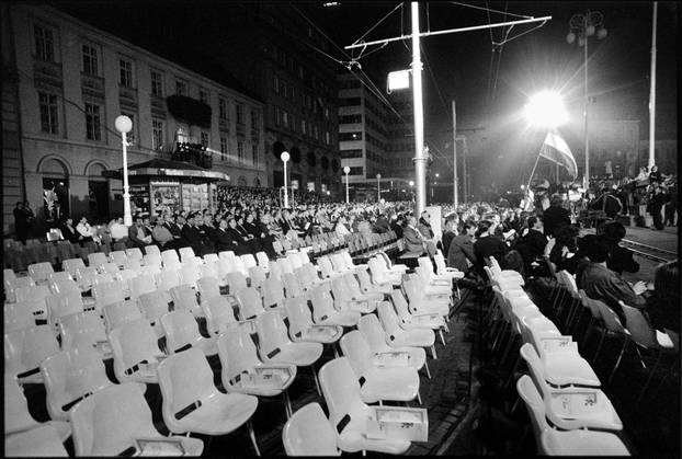 Zagreb: Svečano otkrivanje spomenika banu Josipu Jelačiću na istoimenom trgu, 15.10.1990.