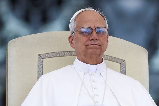 Pope Leo XIV holds his first general audience in St. Peter's Square, at the Vatican