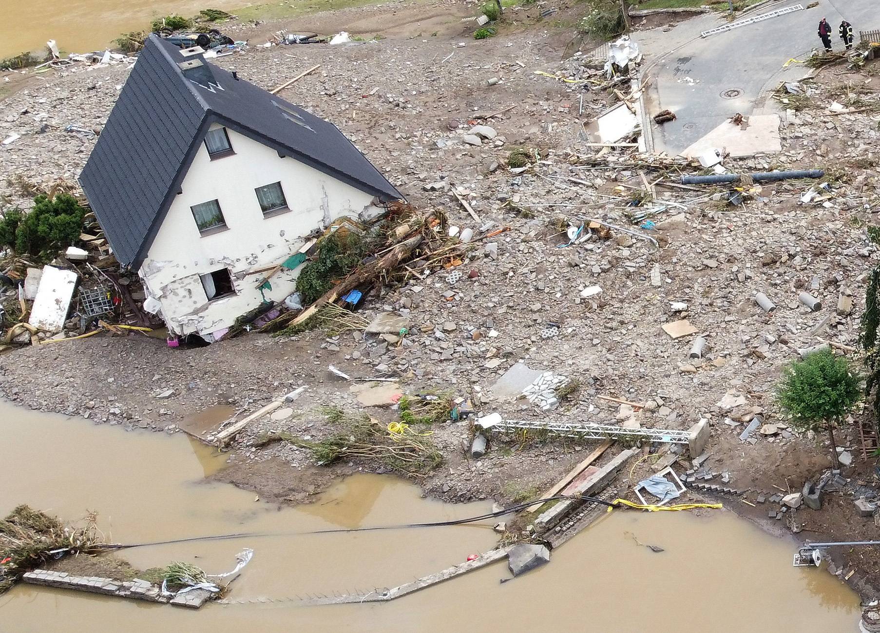 A general view of flood-affected area following heavy rainfalls in Schuld