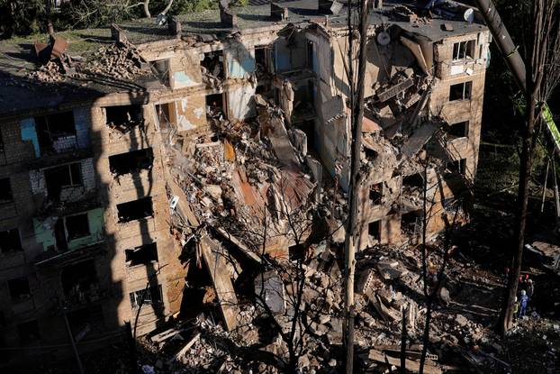Aftermath of Russian drone and missile strikes, amid Russia's attack on Ukraine, in Kyiv