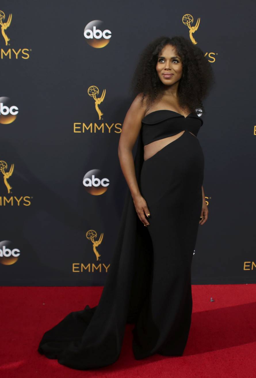 Actress Kerry Washington from the ABC series "Scandal" arrives at the 68th Primetime Emmy Awards in Los Angeles, California