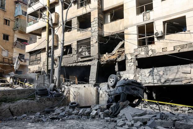 Aftermath of Israeli strikes in central Beirut's Bachoura neighbourhood