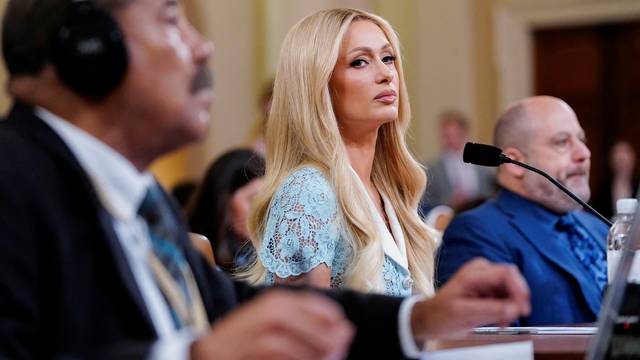 Paris Hilton testifies before the U.S. House Ways & Means Committee, in Washington