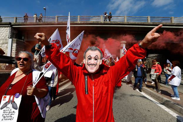 Ninth day of national strike and protest in France against the pension reform
