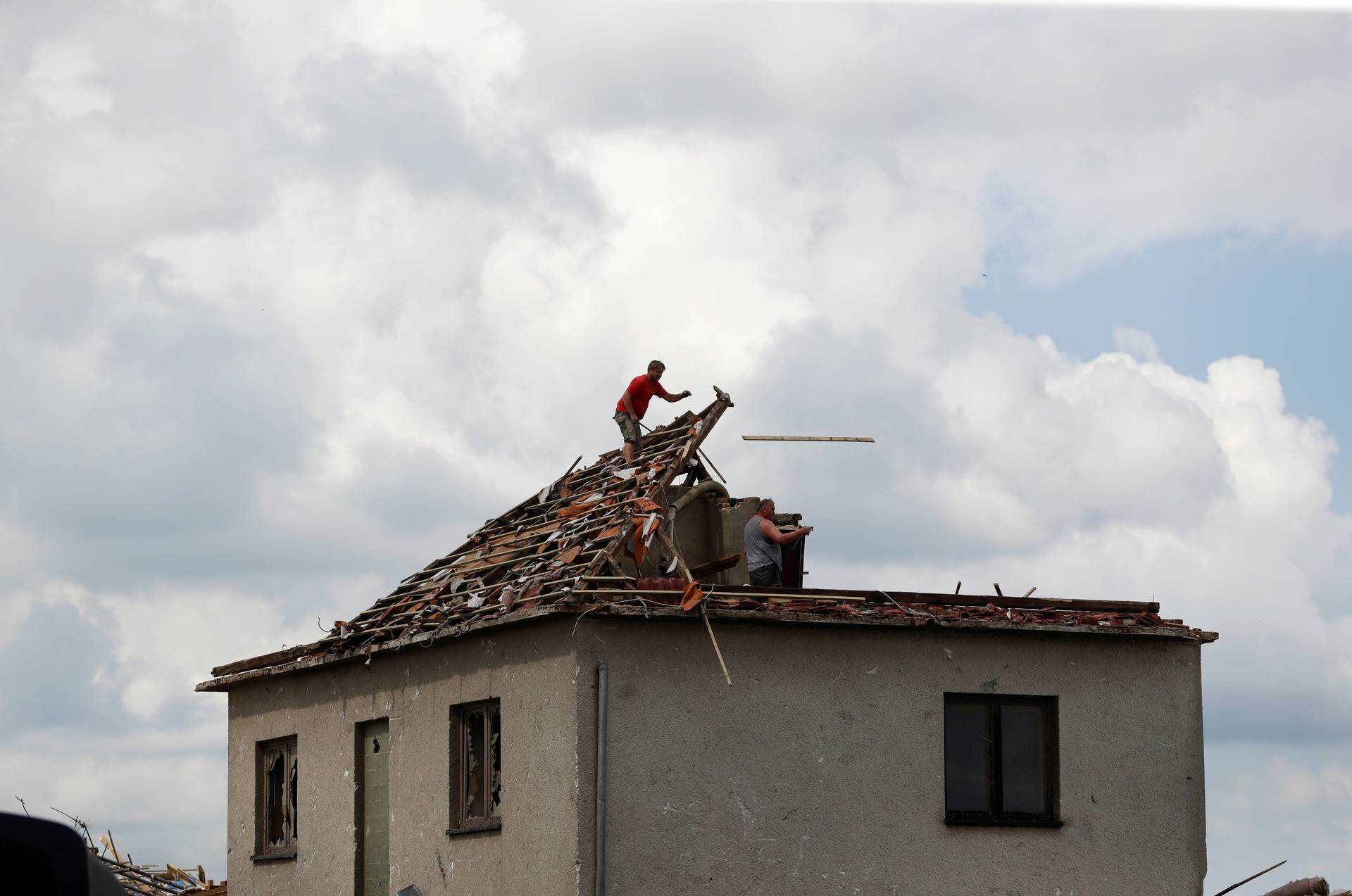 Aftermath of rare tornado in Czech Republic