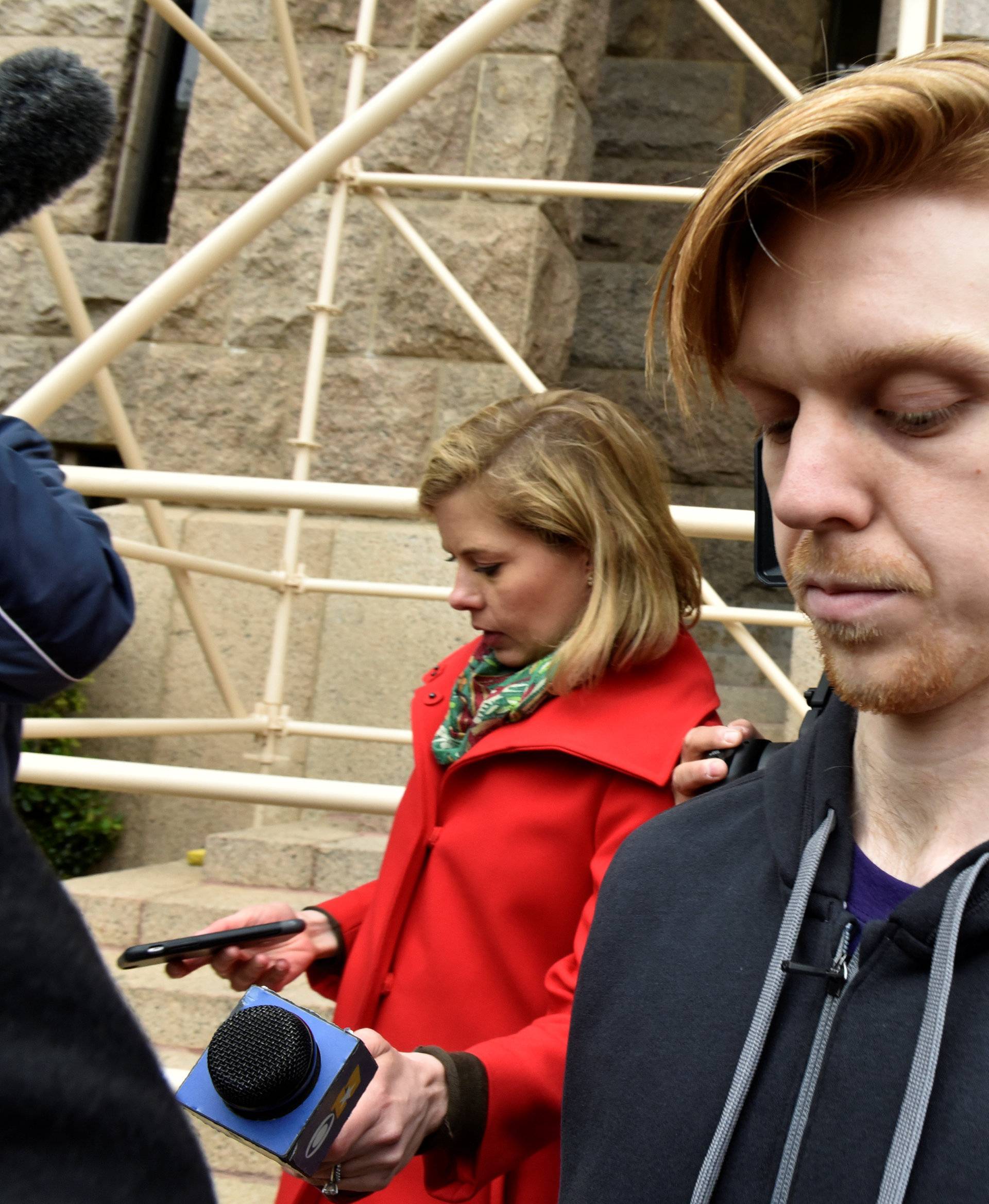 Ethan Couch is surrounded by members of the press after being released from the Tarrant County Jail in Fort Worth