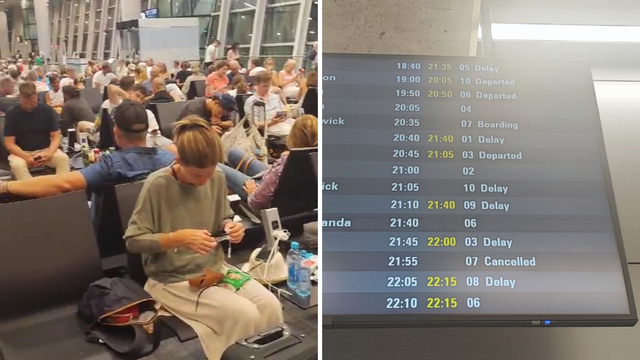 VIDEO Splitski aerodrom i dalje pun ljudi nakon pada sustava: 'Nije dramatično, ali je gužva'