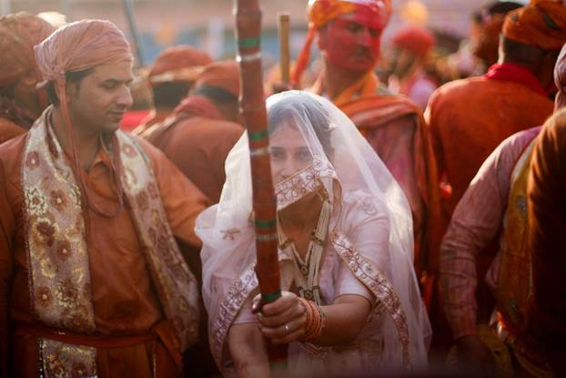 "Lathmar Holi" celebrations in Nandgaon