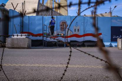 Pope Francis church mural in Baghdad