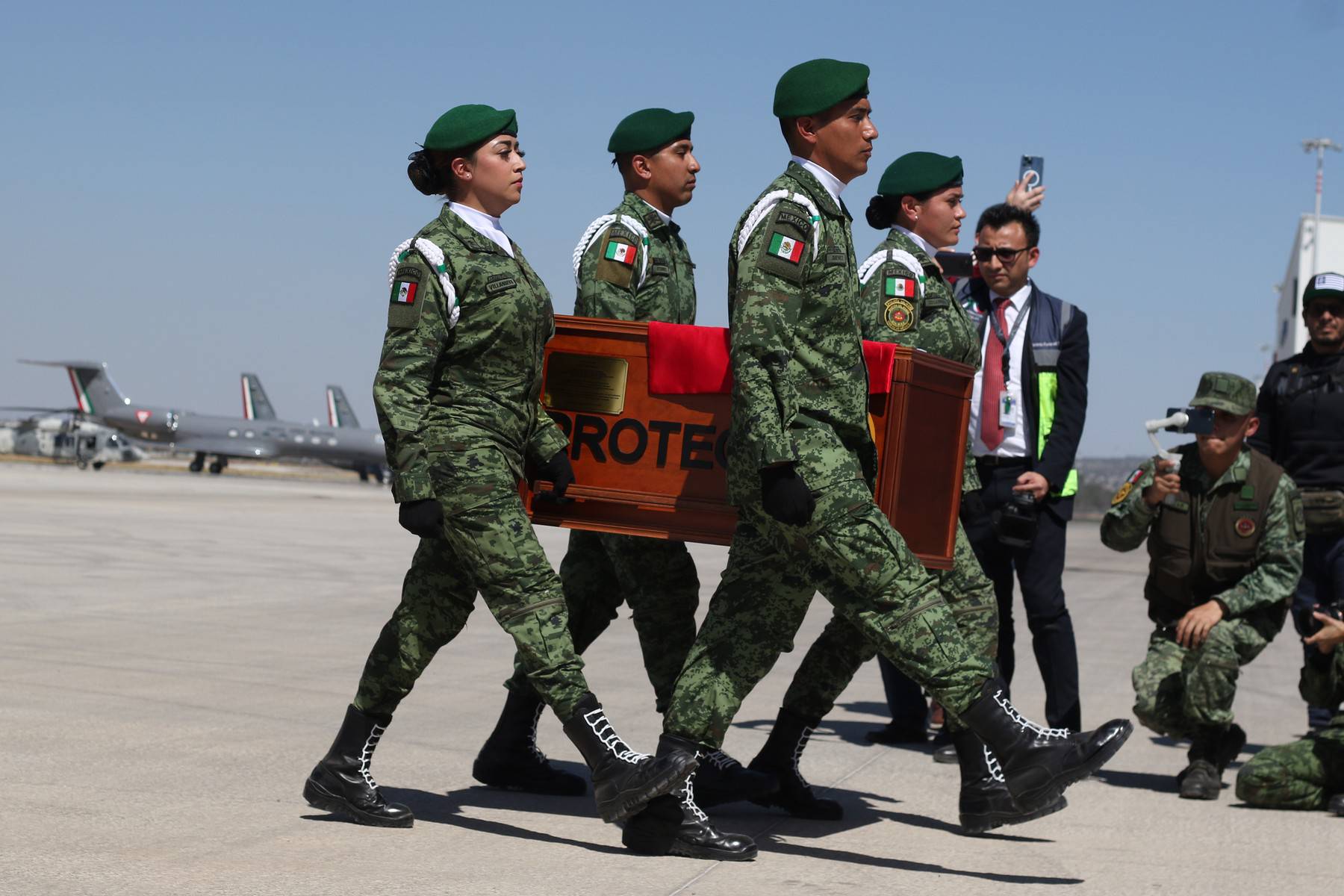 Remains of Rescue Dog 'Proteo' Arrive in Mexico, Mexico City, Mexico - 16 Feb 2023