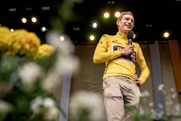 Tour de France winner Jonas Vingegaard celebrations
